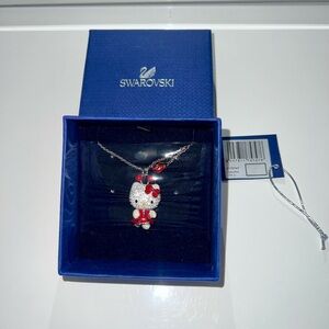 Swarovski Red and Silver Kitty Pendant Necklace